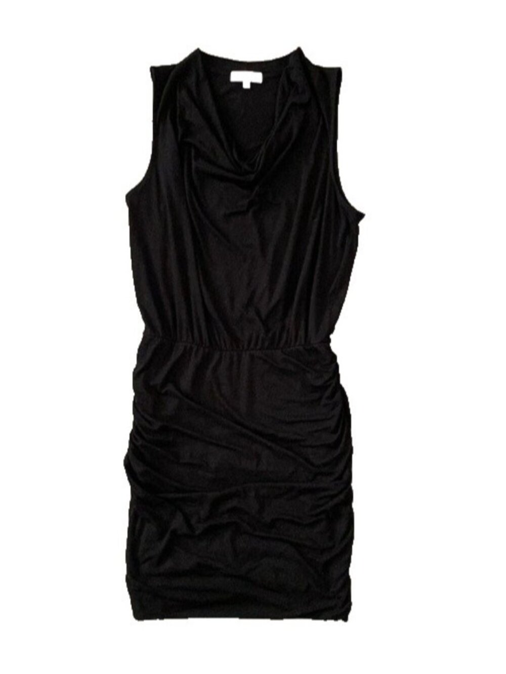 Michael Stars Dress Womens Medium Black Sleeveless Cowl Neck Ruching USA LBD